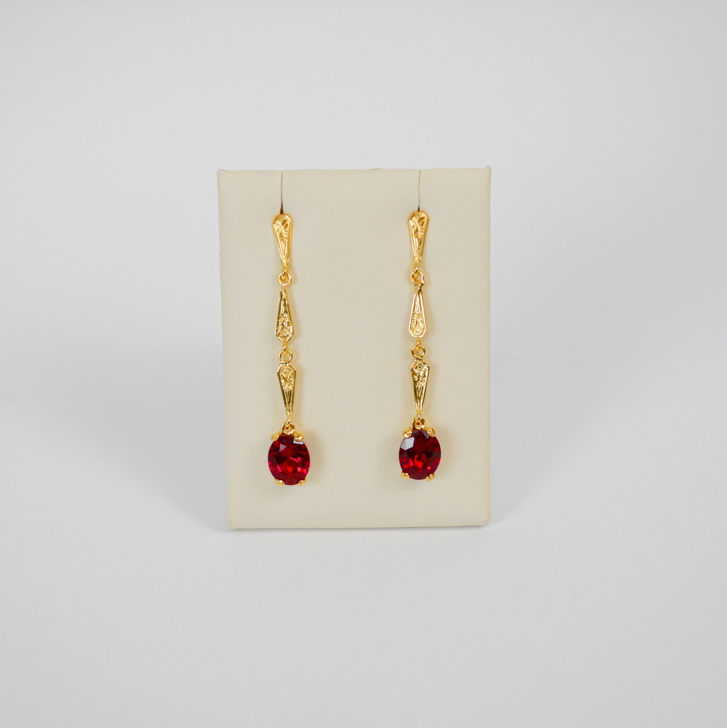 Mary Lily Collection Drop Ruby Earrings