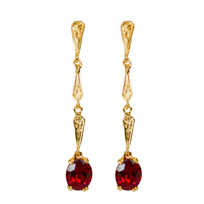 Mary Lily Collection Drop Ruby Earrings