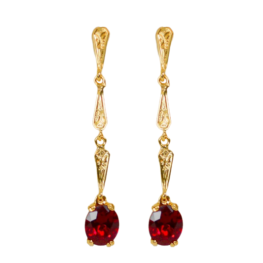 Mary Lily Collection Drop Ruby Earrings