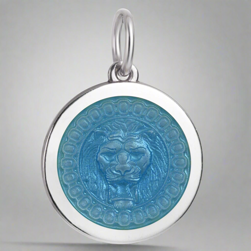 Colby Davis Lion's Head Medallion in Light Blue (Medium)