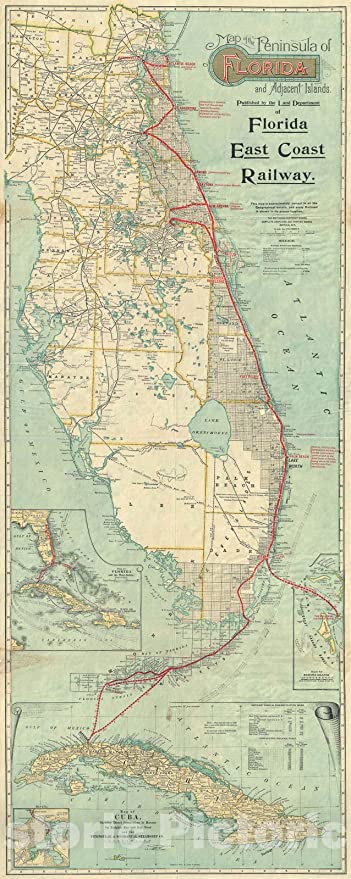 Florida East Coast Railway - Map of Florida and Adjacent Islands