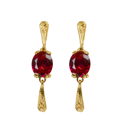 Mary Lily Collection Double Ruby Earrings