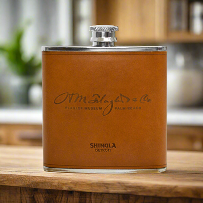 Shinola Leather Wrapped Flask