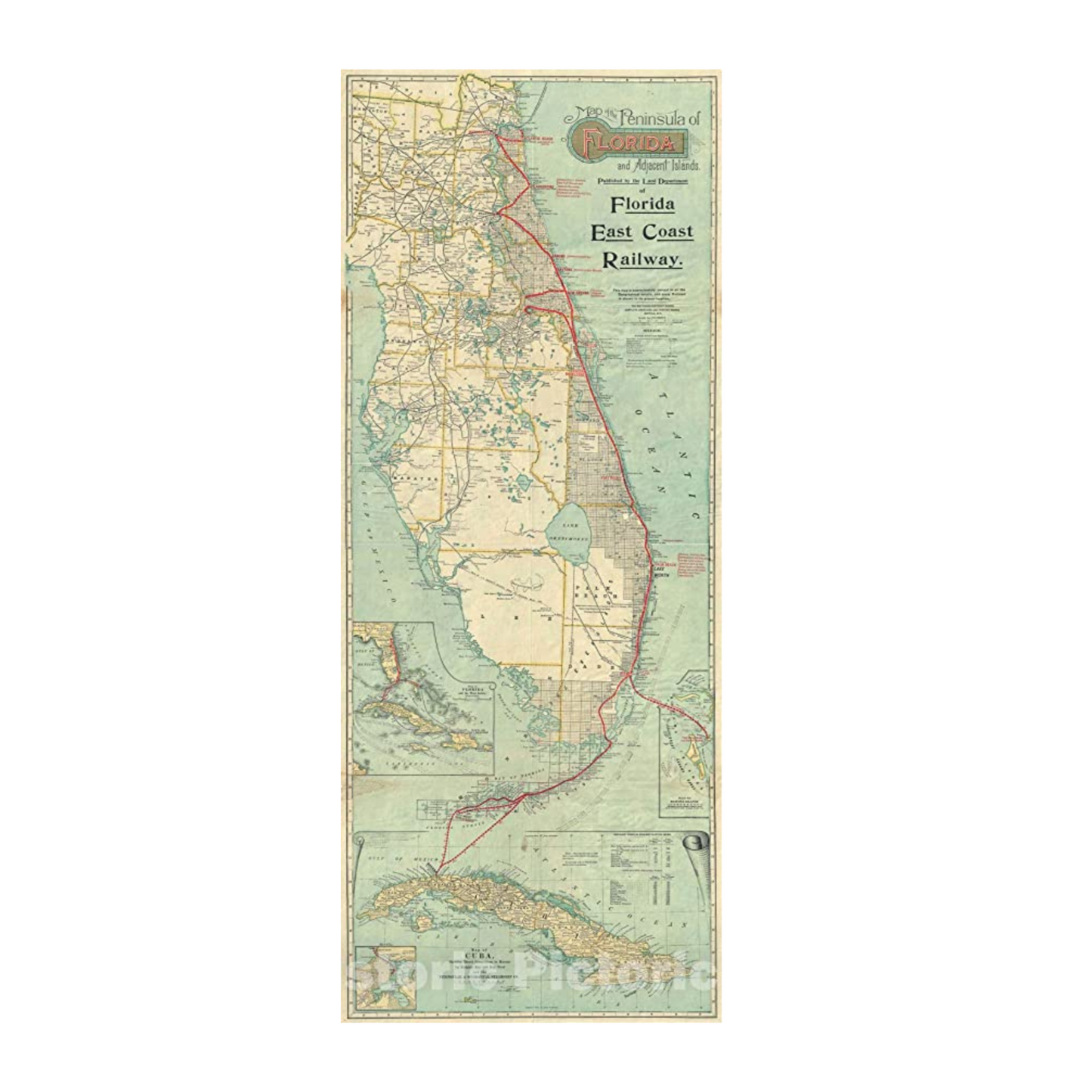 Florida East Coast Railway - Map of Florida and Adjacent Islands